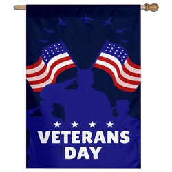 Veterans Day House Flag Banner 191424B