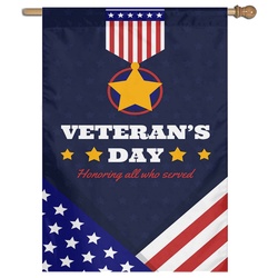 Veterans Day House Flag Banner 291424B
