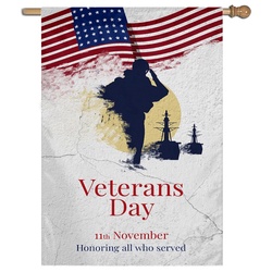 Veterans Day House Flag Banner 1091424B