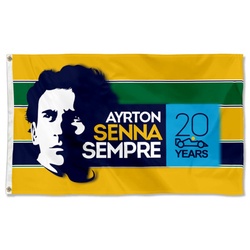 Formula One Ayrton Senna autograph Logo Flag-Sempre