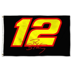 Ryan Blaney No.12 Flag Banner Black