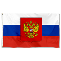 Russia (with coat of arms) flag