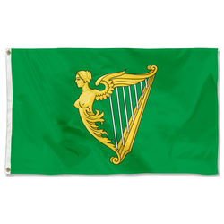 A traditional green harp flag of Ireland with a slightly different harp from File Arms of Ireland Historical Flag