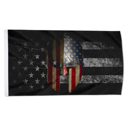 American Spartan Warrior Helmet Flag