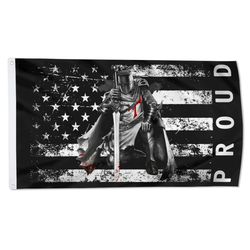 Proud American Flag with Templar Knights Flag