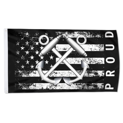 Proud American Flag with US Navy Boatswain's Mate Flag