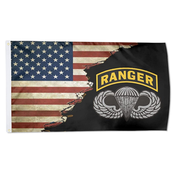 Us Army Ranger Tab with Airborne Wings Flag