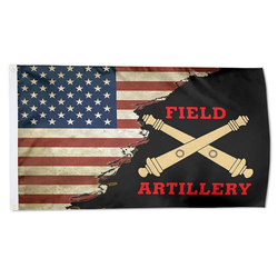 Us Field Artillery Crossed Cannons Flag