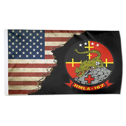 Us Marine Light Attack Helicopter Squadron 167 (Hmla-167) Flag