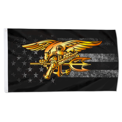 US Navy Trident Seal Flag