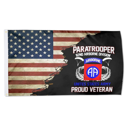 Us Proud Paratrooper Veteran 82nd Airborne Division Flag
