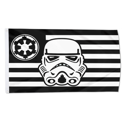 White Helmet Galactic Empire flag banner
