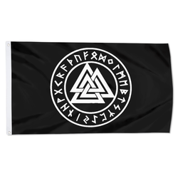 Valknut The Symbol of Odin Flag