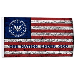 Retro Stripe One Nation Under God Home Flag United We Stand Distressed American