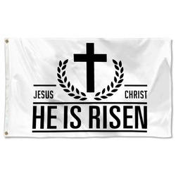 Jesus Christ He Is Risen Flag