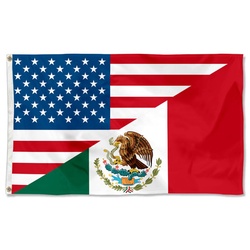USA Mexico American Mexican Combination flag