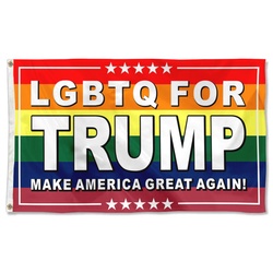 DONALD TRUMP LGBTQ Rainbow USA Flag Banner
