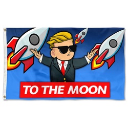 Elon Musk to the moon Flag Banner