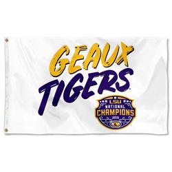 lsu tigers national champions Flag Banner
