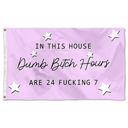 In this house 24 Fucking 7 Flag Banner