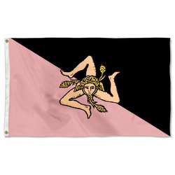 Sicily Pink and Black Sicilian Flag Banner