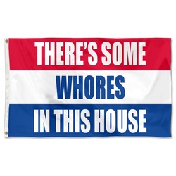 There's some whores in this house Flag Banner