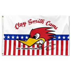 Clay smith cams flag Mr.horsepower woody woodpecker hot rod Flag Banner