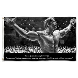 Conquer Gym Wall Flag Schwarzenegger motivational Flag Banner