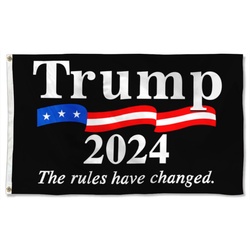 Donald Trump 2024 Don Jr Black Zag USA Army Flag Banner
