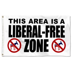 Liberal Free Zone Navy USA Flag Banner